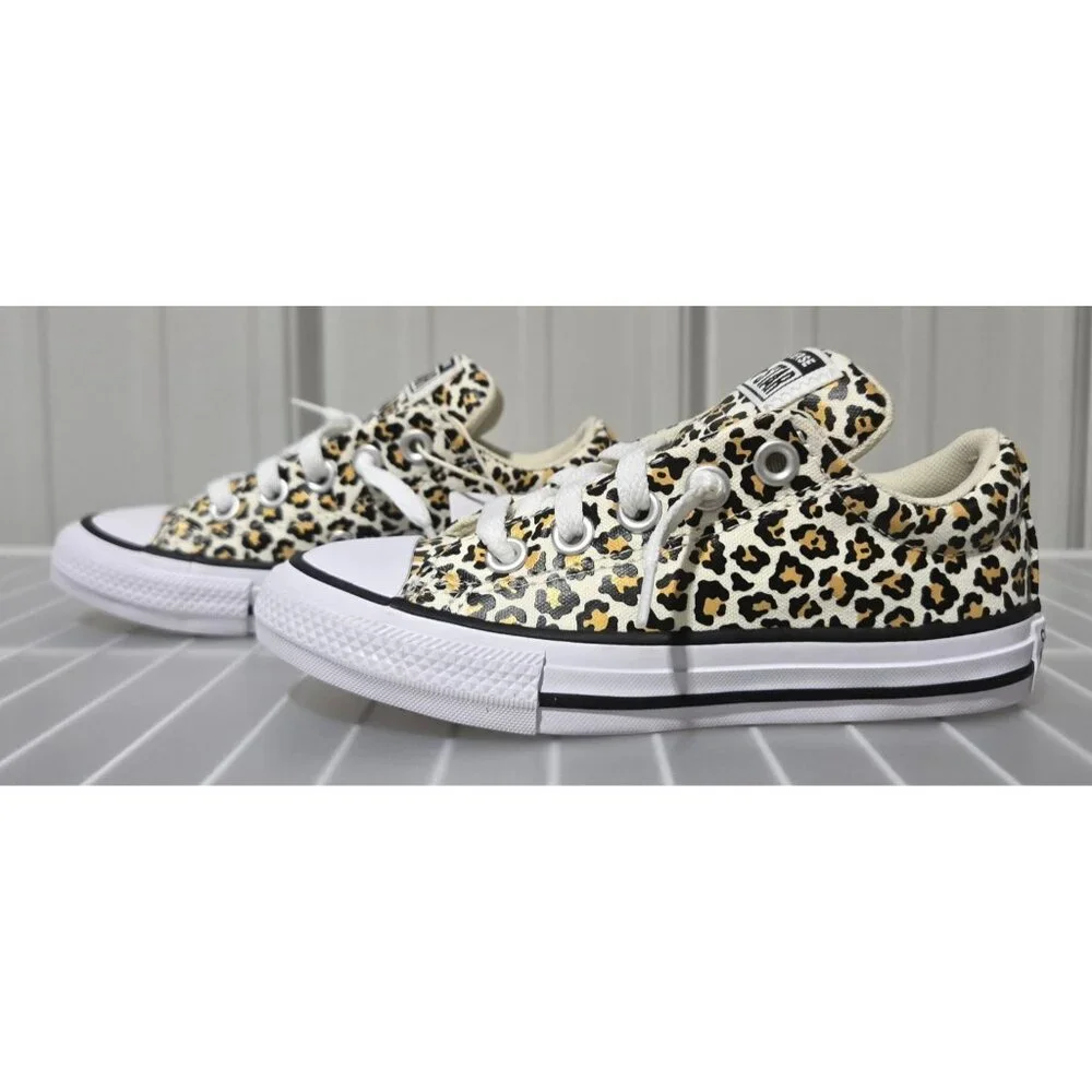 Converse Street Low Cheetah Print Design Slip On Sneakers -- Little Girls' 11